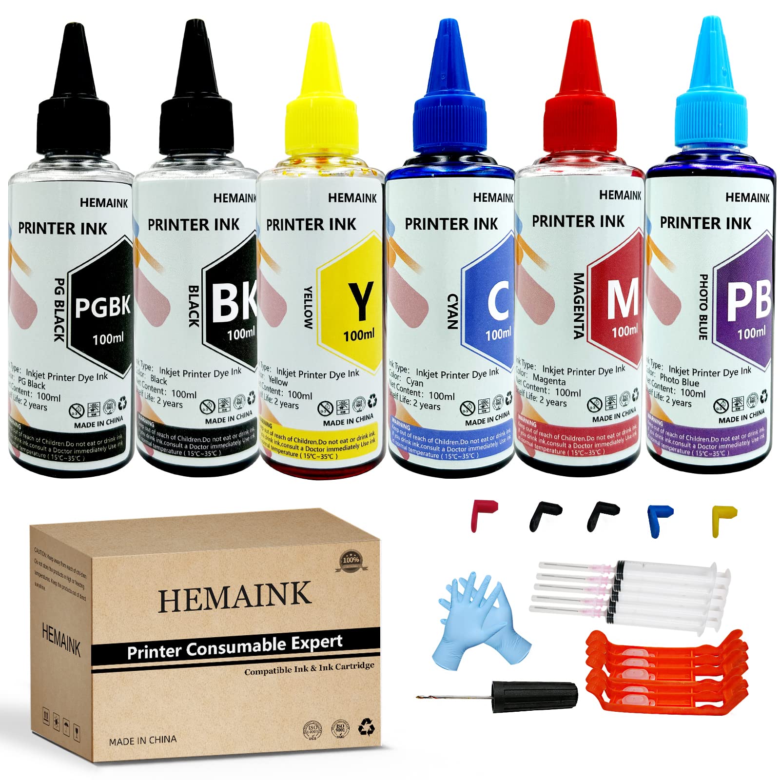 Amazon.com: HEMAINK 6 Bottles Ink and Ink Refill Tools Compatible